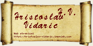 Hristoslav Vidarić vizit kartica